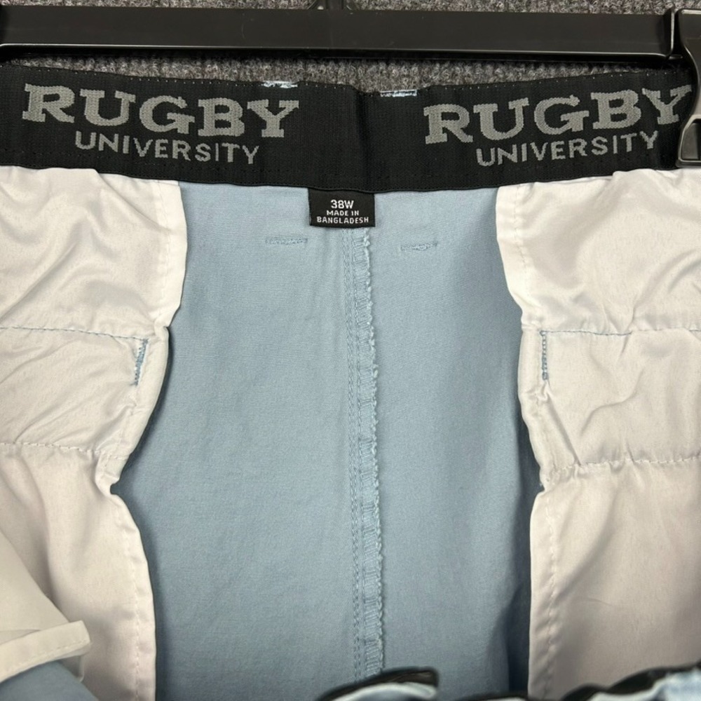 Rugby University Men's 38W Chino Shorts Light Blue Preppy Beach Travel Casual - Picture 7 of 14